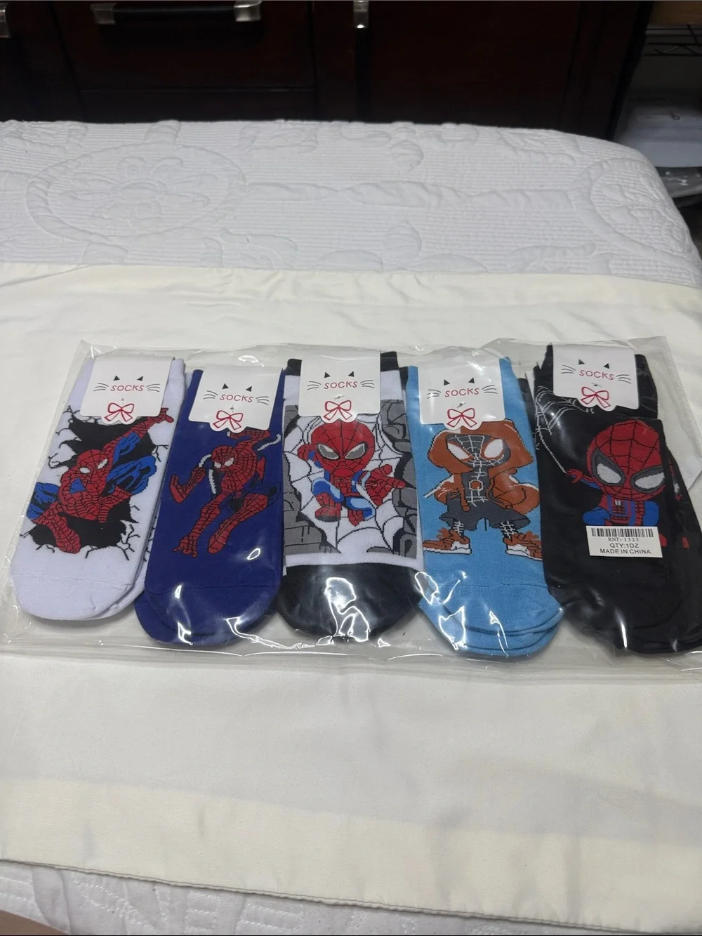 Set of 12 Kids Spider-Themed Ankle Socks - Multicolor (Pack)